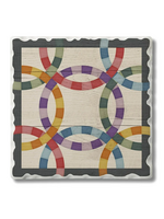 Highland Home Double Wedding Ring Barn Quilt Coaster