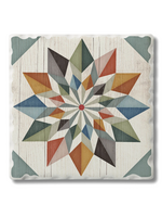 Highland Home Hex Star Barn Quilt Coaster