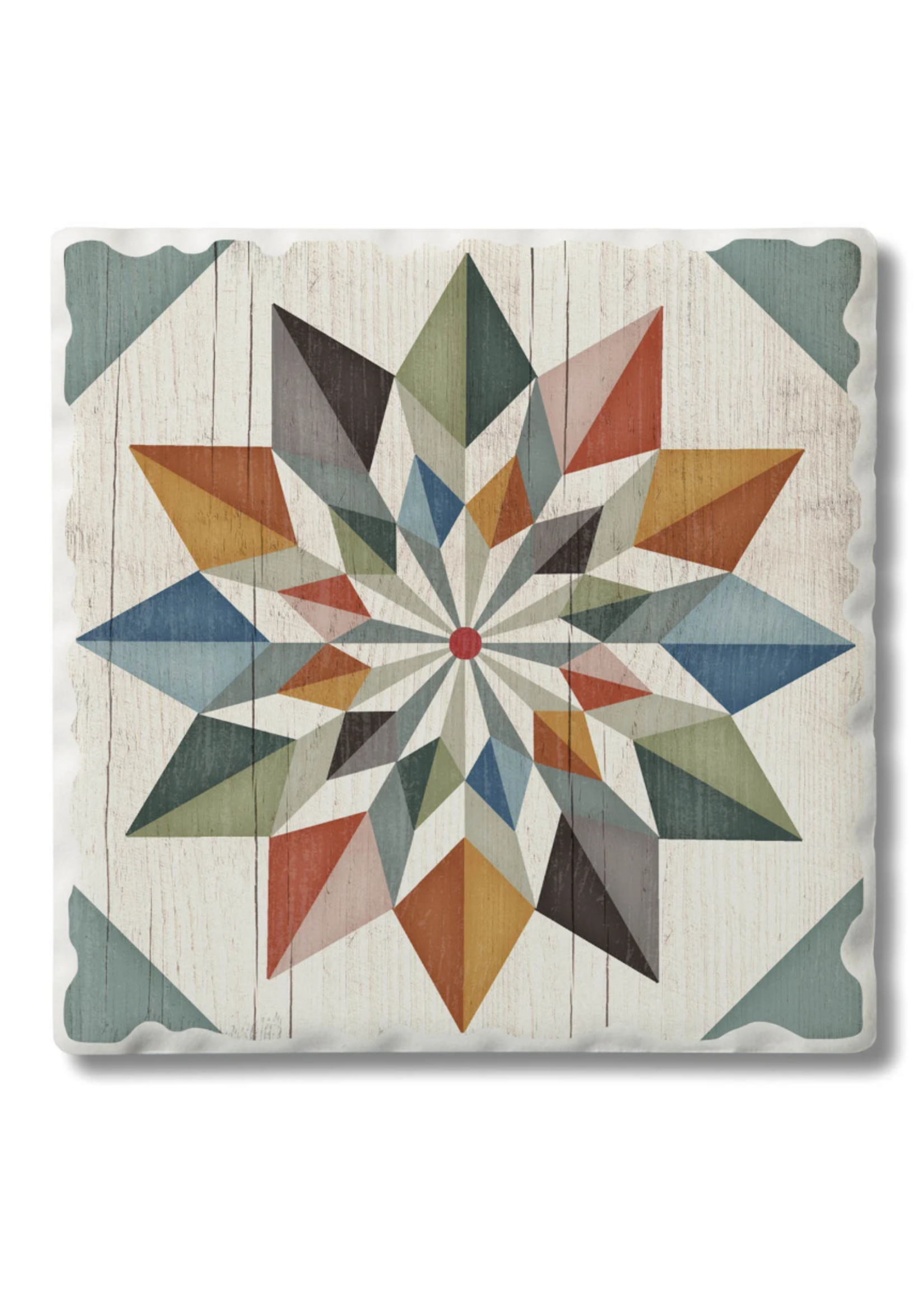 Highland Home Hex Star Barn Quilt Coaster