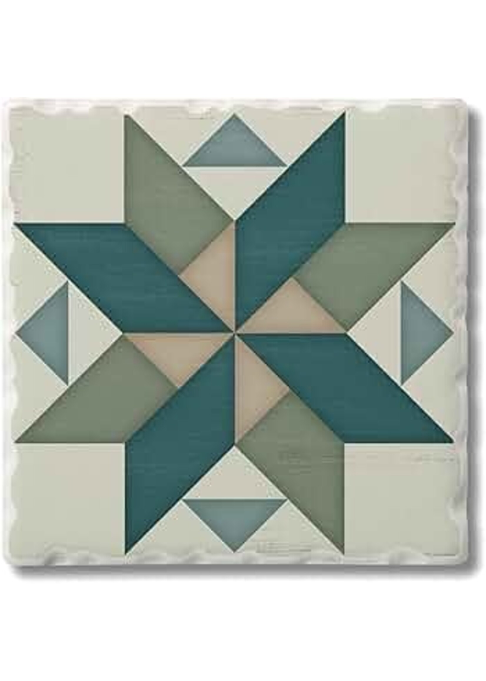 Highland Home Spinning Pinwheel Barn Quilt Coaster