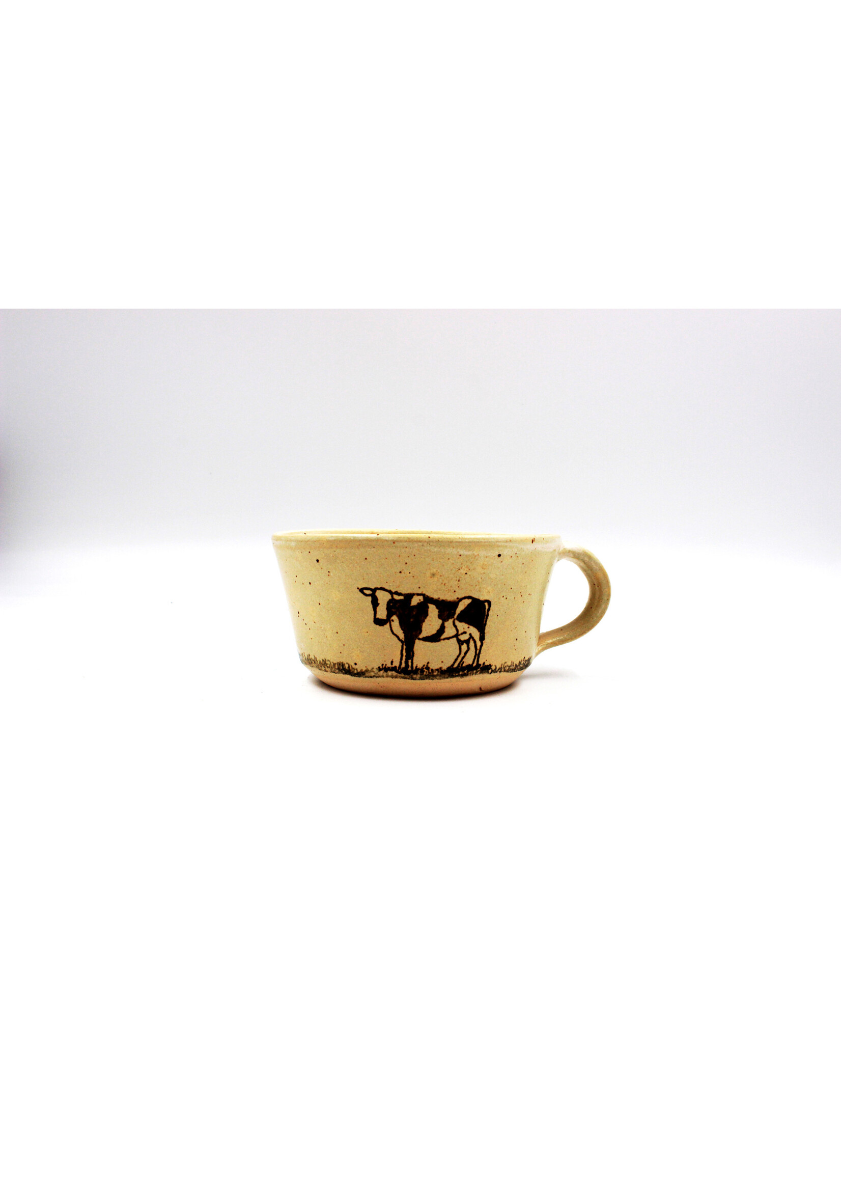 Dakota Stoneware Pottery Dakota Stoneware Bowl w/Handle Holstein Cow