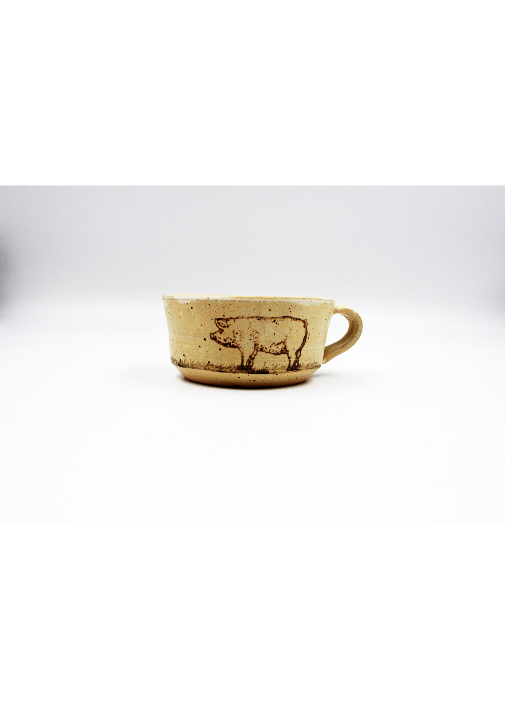 Dakota Stoneware Pottery Dakota Stoneware Bowl w/Handle Pig