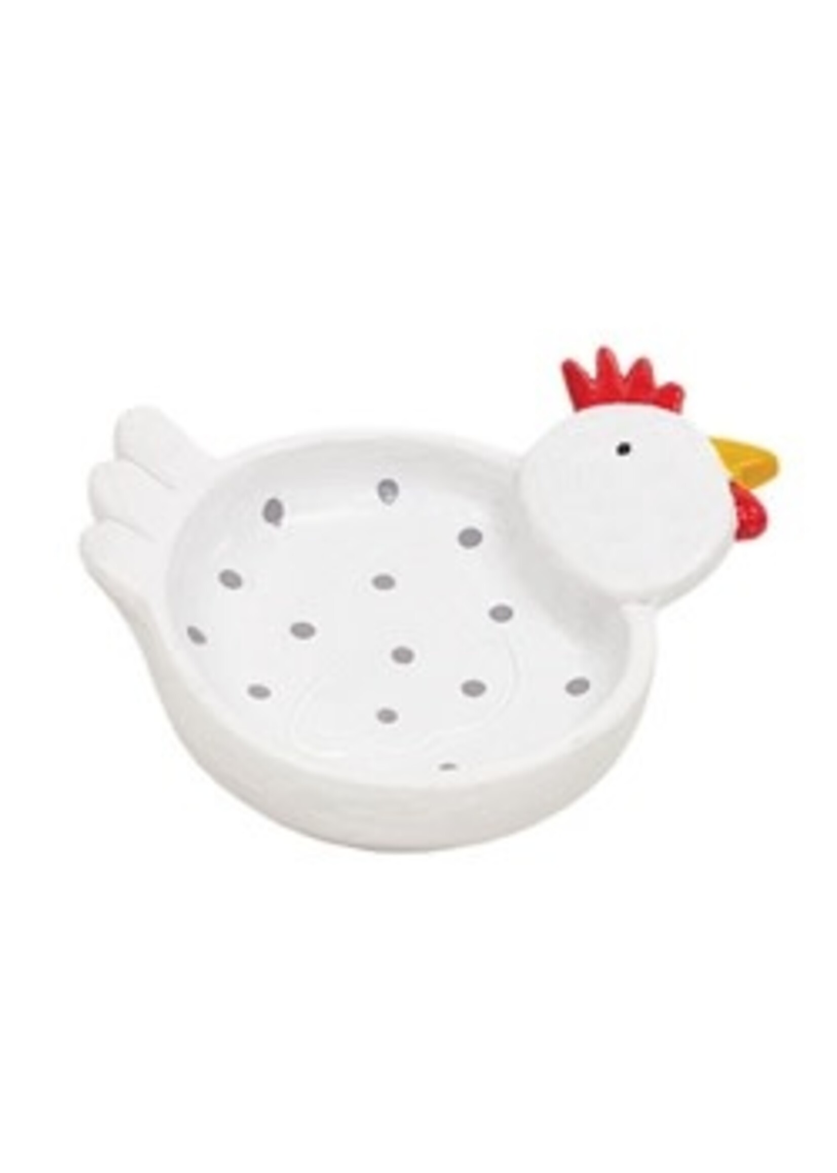 CWI Gifts Resin Polka Dot Chicken Trinket Dish