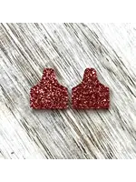 Holly & Liz Cow Tag Stud Earrings -  Rose Gold