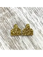 Holly & Liz Cow Tag Stud Earrings - Gold