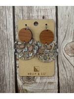 Holly & Liz Cartoon Chicken Wood and Acrylic Earrings