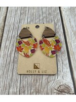 Holly & Liz Fall Leaves Wood & Acrylic Earrings