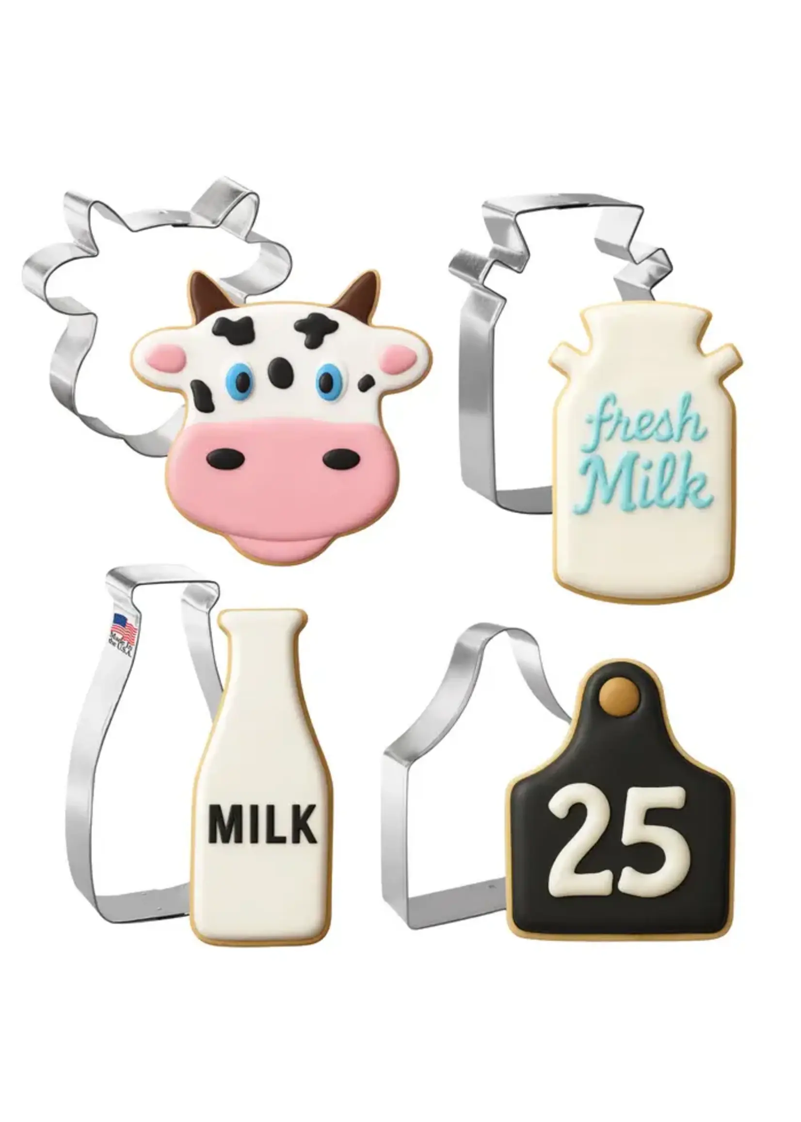 CookieCutter.com Dairy Cow Cookie Cutter 4 Piece Set