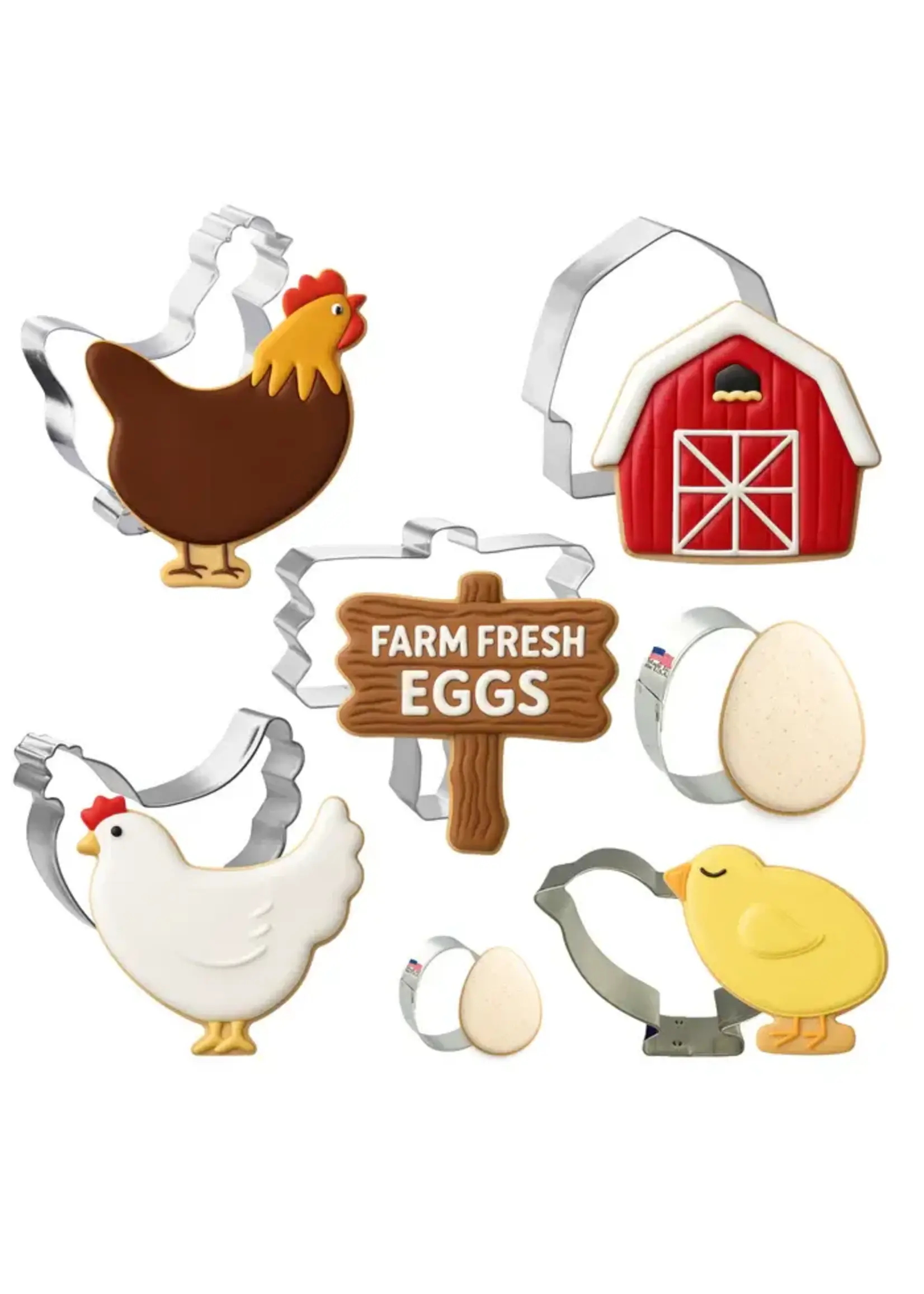 CookieCutter.com Farm Fresh Eggs Cookie Cutter 7 Piece Set
