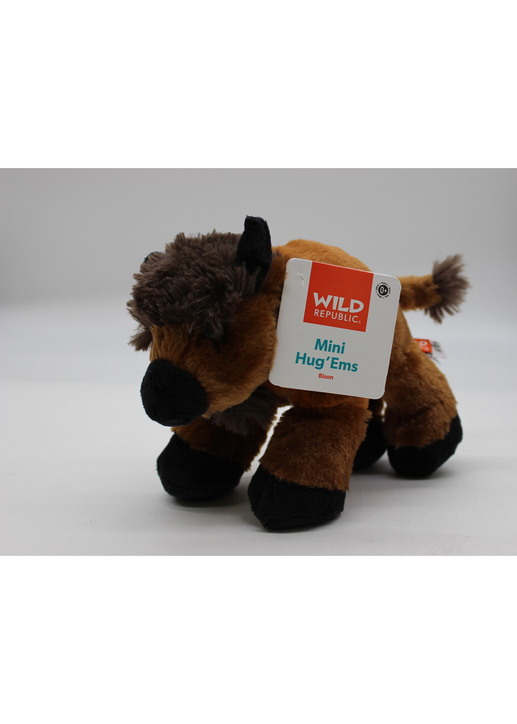 Wild Republic Hug' Ems Mini Bison Stuffed Animal 7"