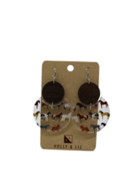 Holly & Liz Horse Wood and Acrylic Earrings