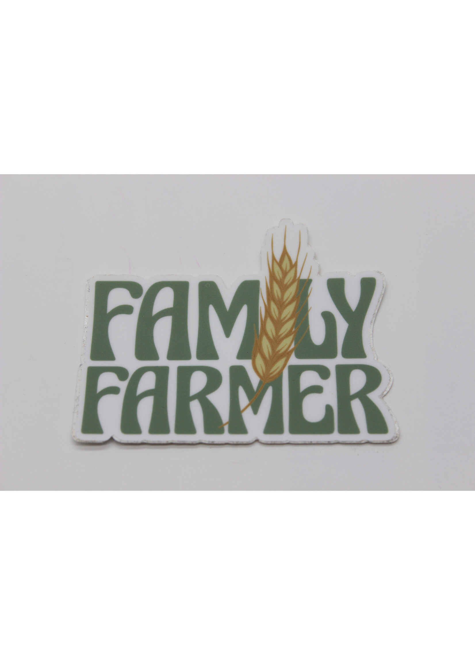 Cows and Crayons Retro Family Farmer Wheat- Sticker
