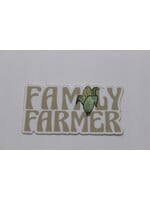 Cows and Crayons Retro Family Farmer- Sticker
