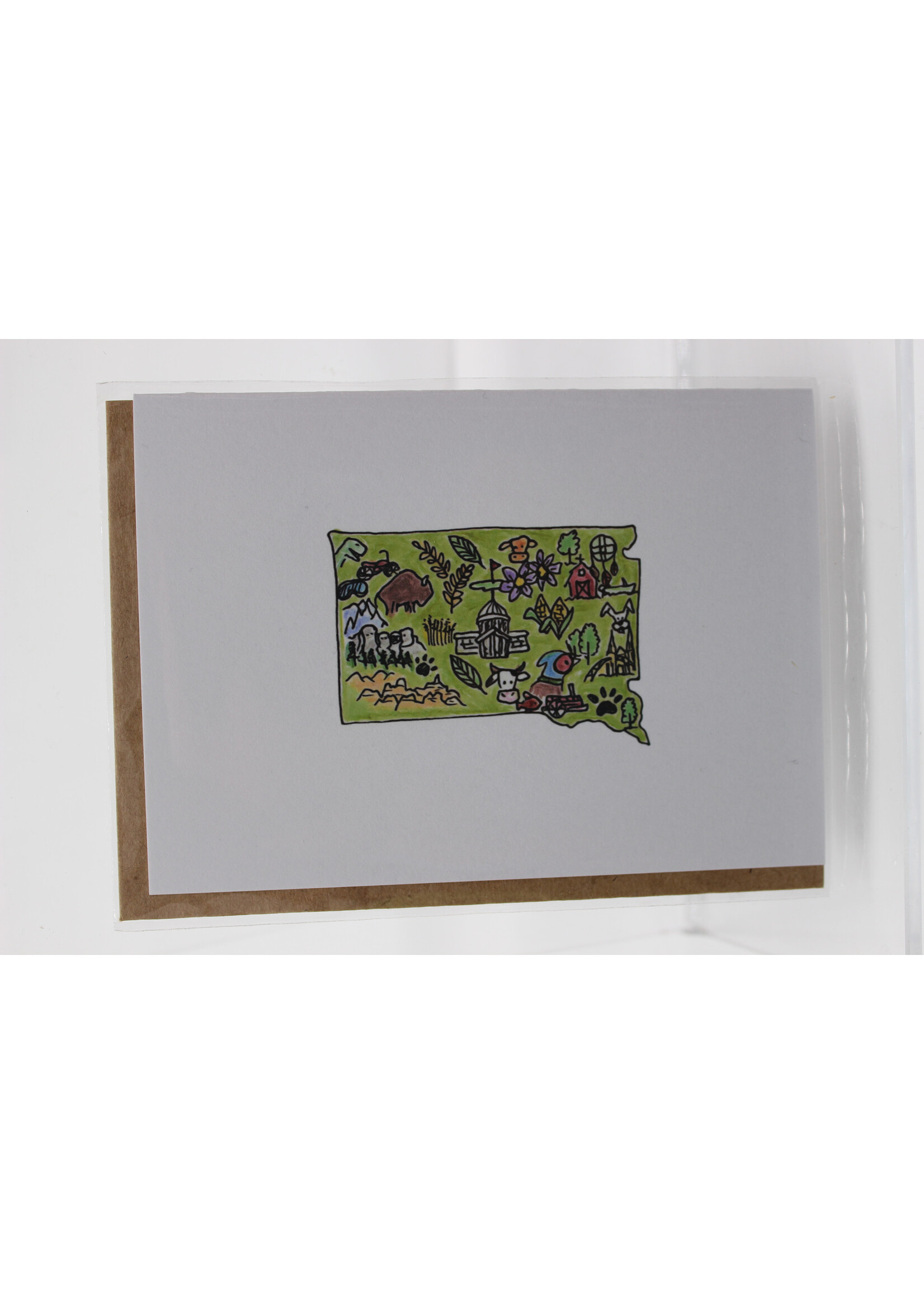 Kevin & Kaia South Dakota Icons - Greeting Card