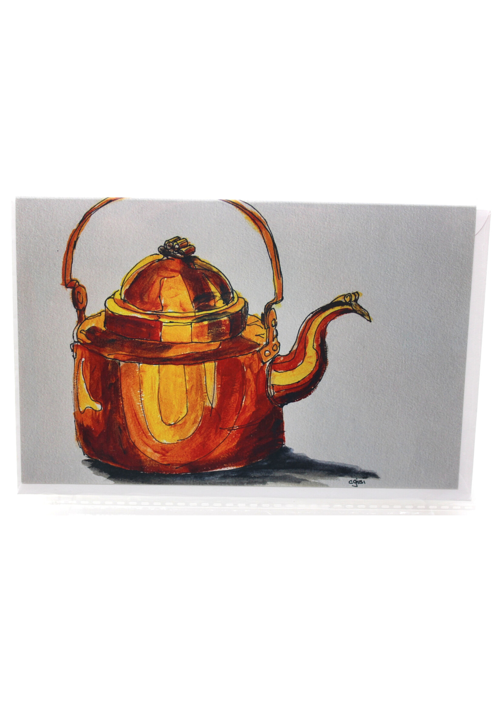 Connie Gisi Art Card - Copper Tea Kettle