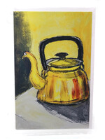 Connie Gisi Art Card - Favorite Yellow Tea Kettle