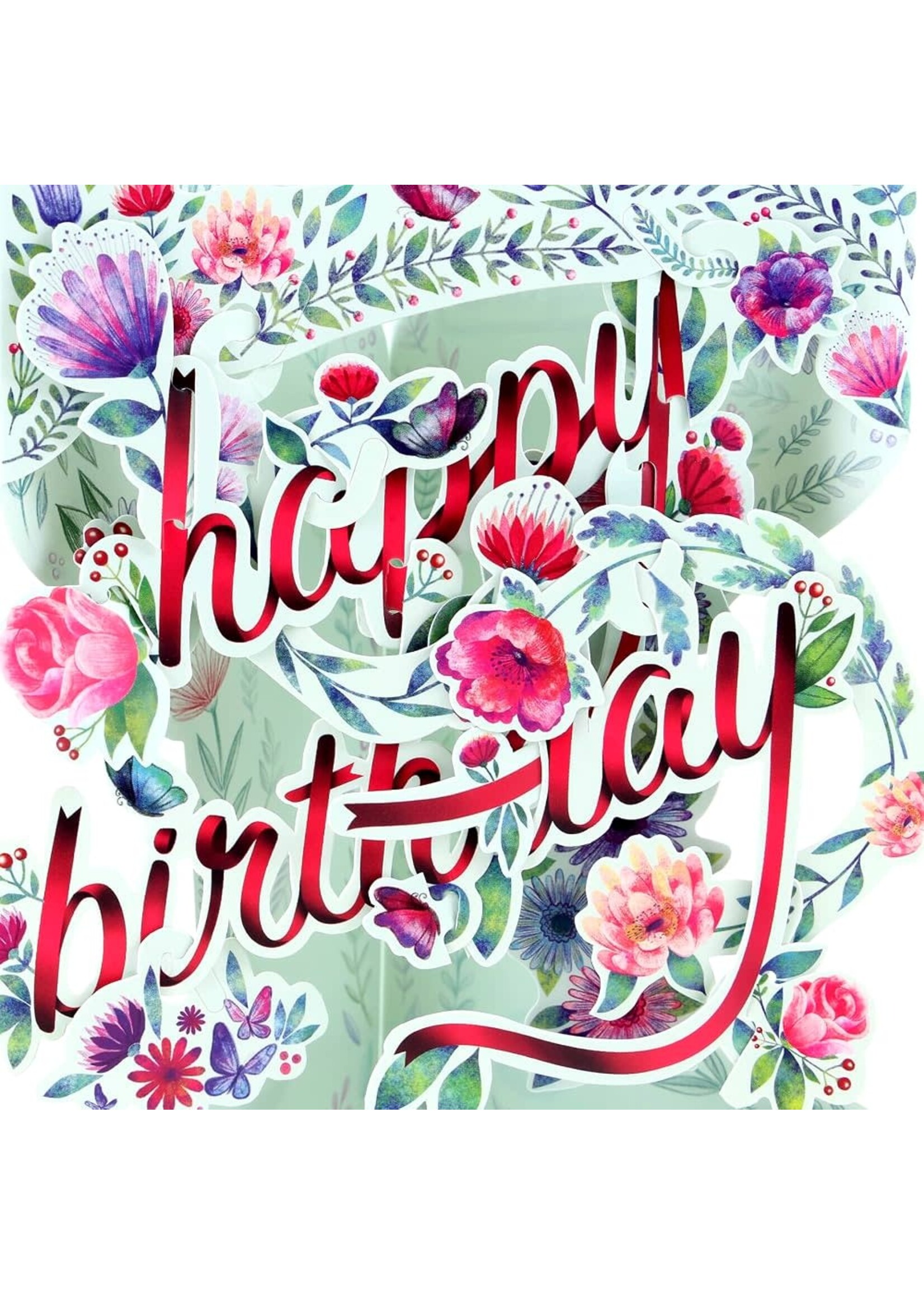 Santoro Swing Card-Happy Birthday Floral