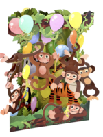 Toysmith Swing Card - Monkey Party