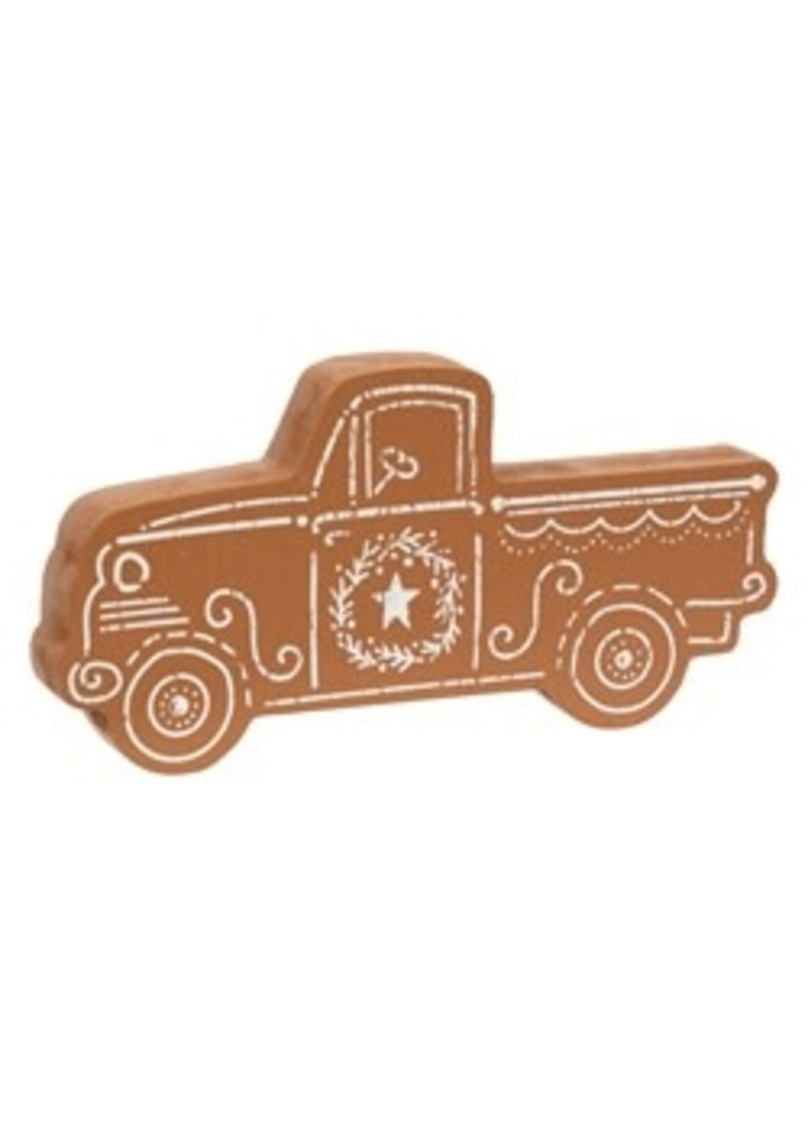 CWI Gifts Wooden Gingerbread Farm Sitter - Truck