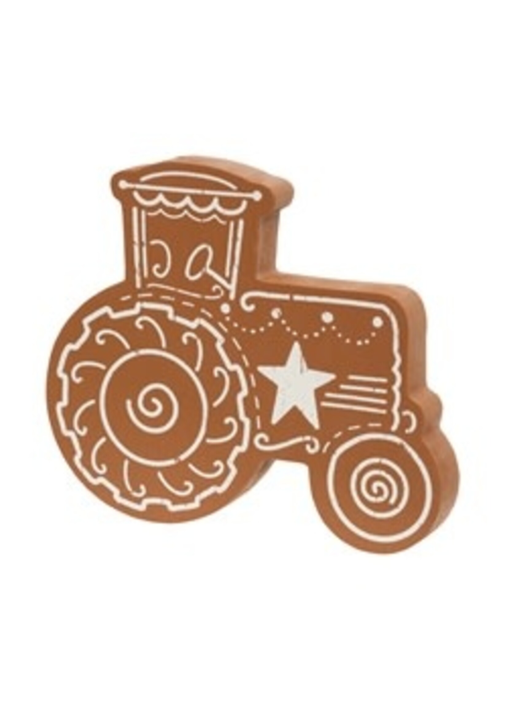 CWI Gifts Wooden Gingerbread Farm Sitter - Tractor