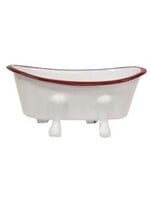 CWI Gifts Red Rim Enamel Tub Soap Dish