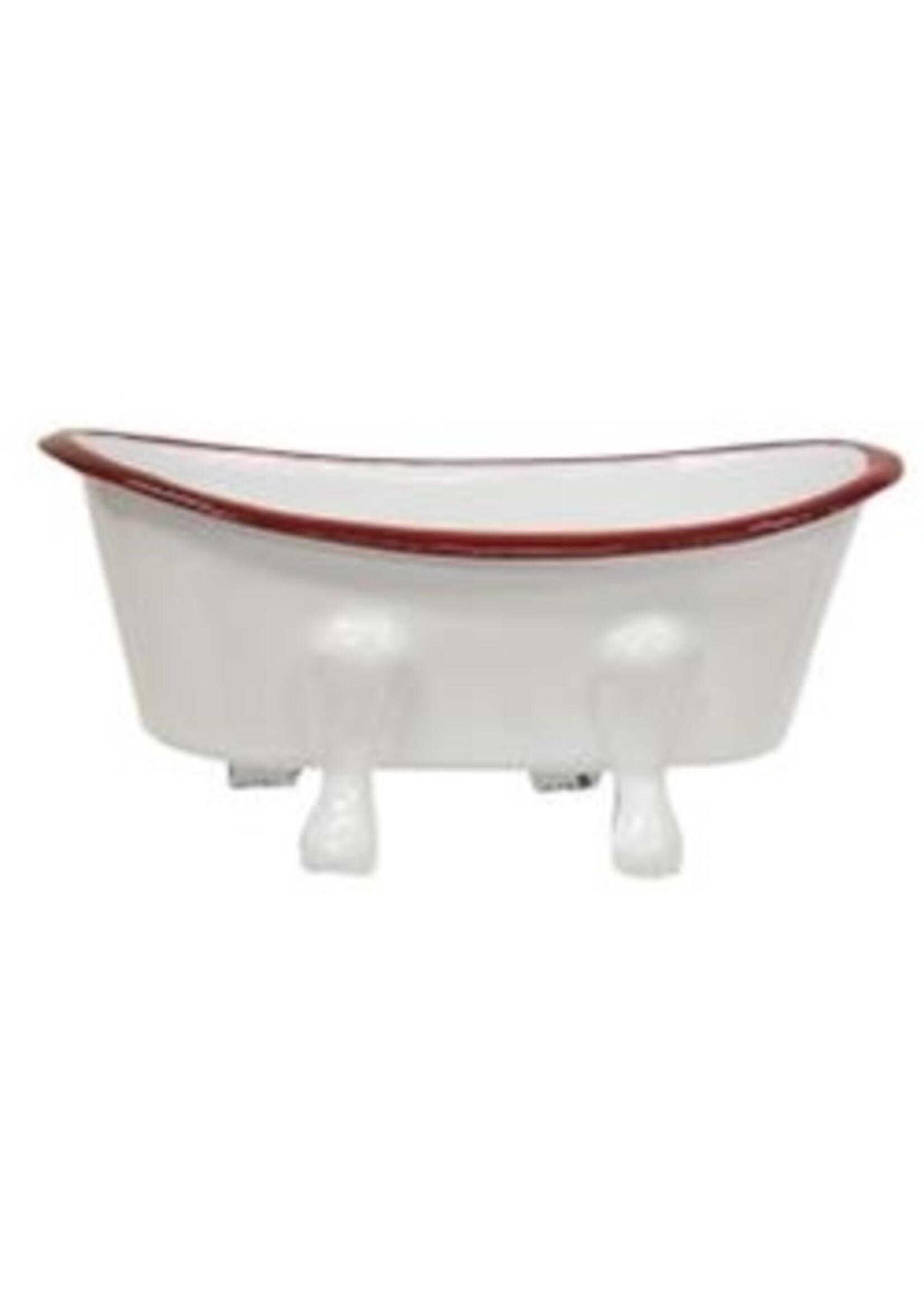 CWI Gifts Red Rim Enamel Tub Soap Dish