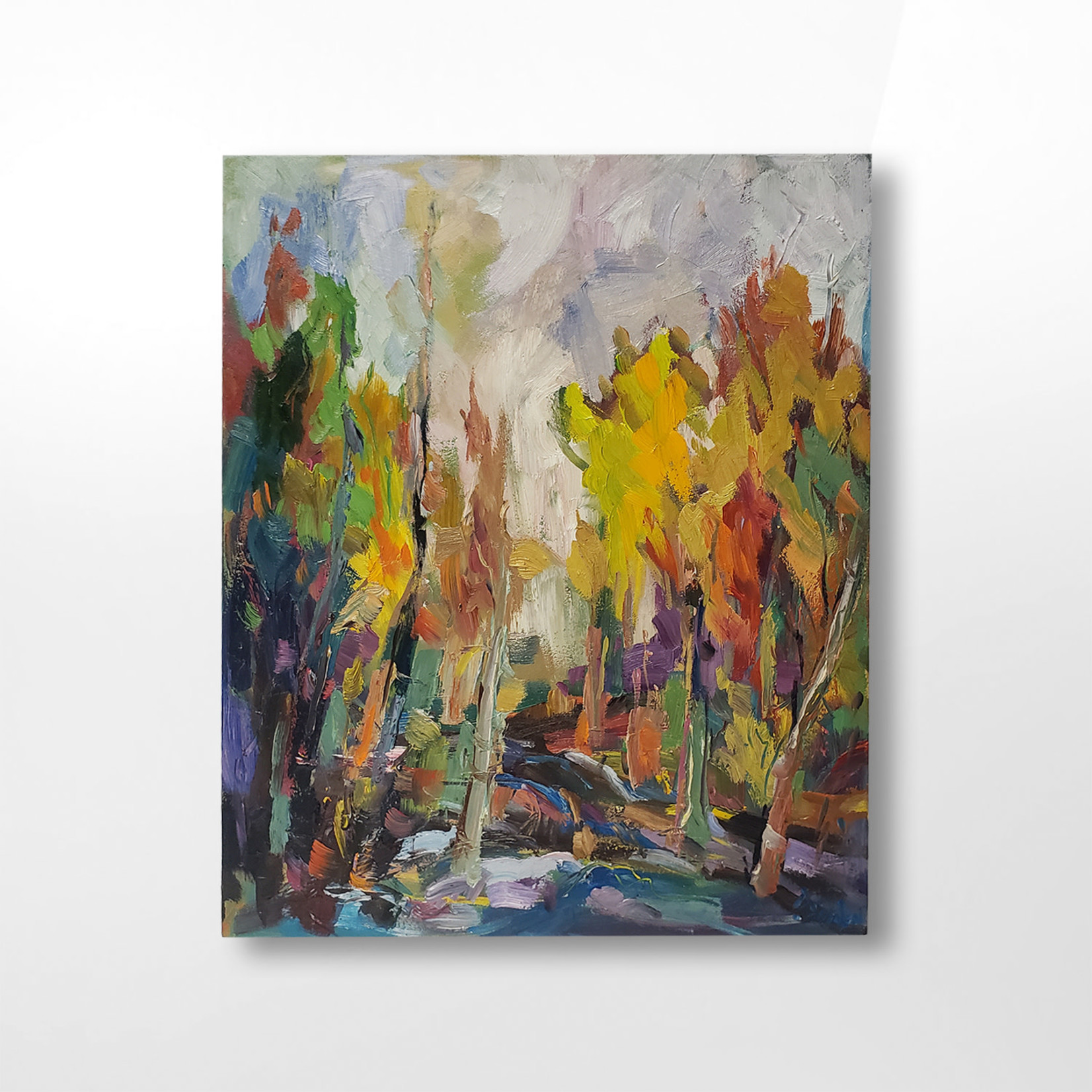 Dorothy Snowden, Creek Out of Its Banks & Wooded Edge