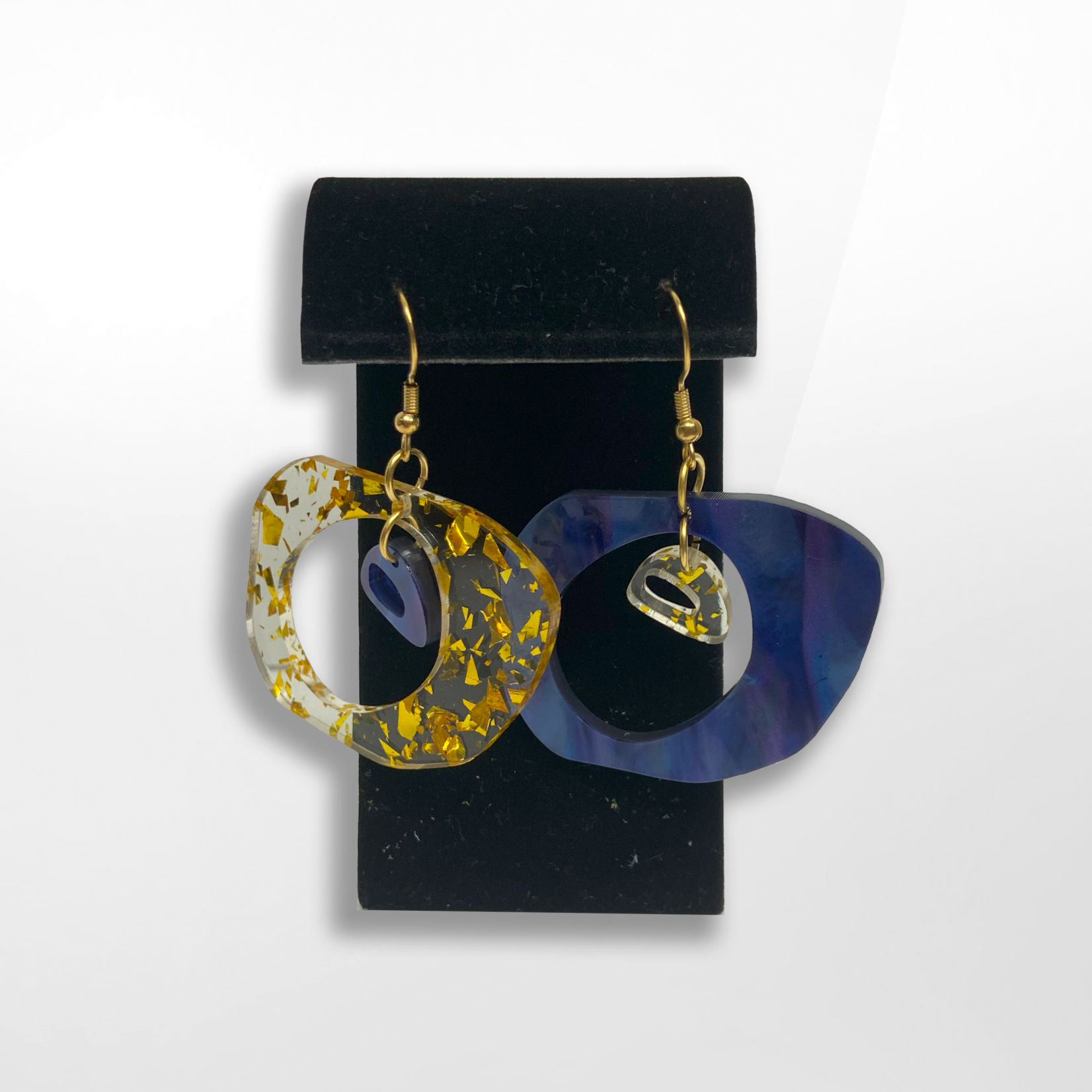 Artisan Made Creations, Blue/Yellow Earrings