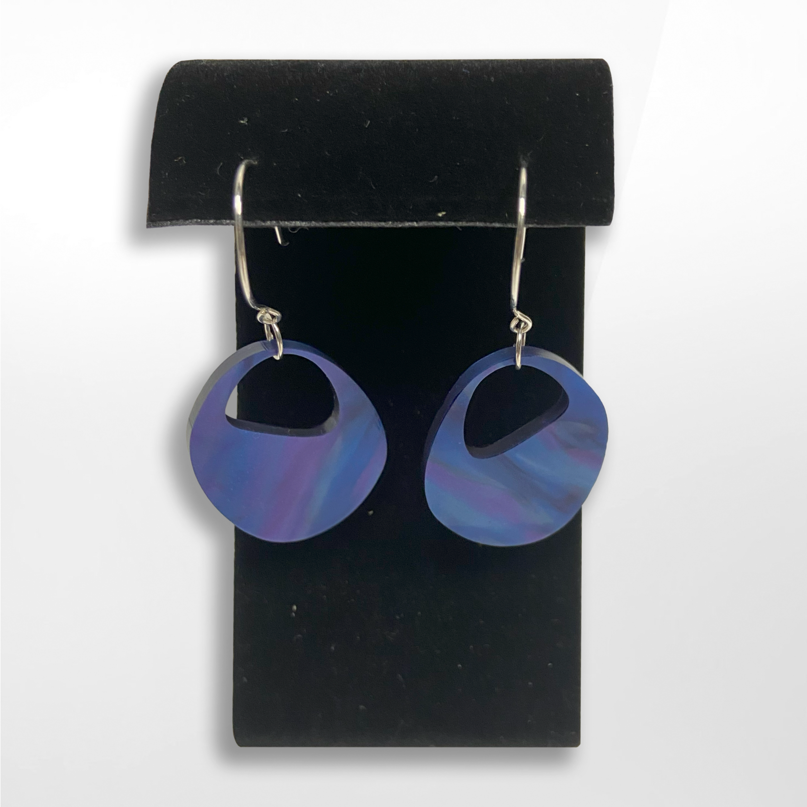 Artisan Made Creations Artisan Made Creations, Blue Organic Circle Earrings