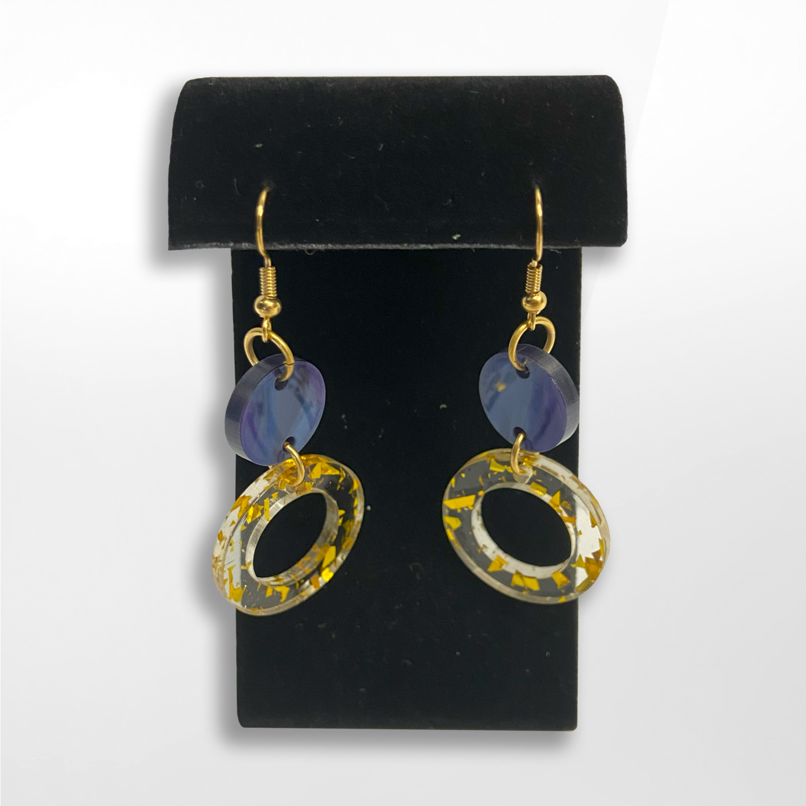 Artisan Made Creations, Blue and Yellow Earrings