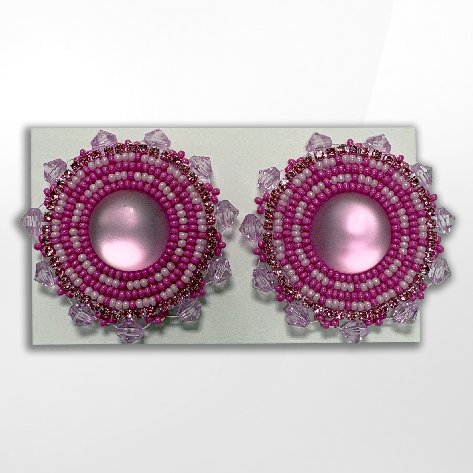 Grandriver Creations Grandriver Creations, Pink Circle Stud Earrings
