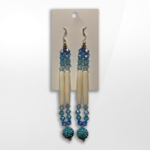Grandriver Creations, Blue Crystal Bone Earrings