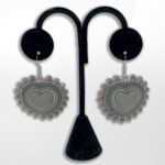 Grandriver Creations, Grey Heart Earrings