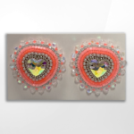Grandriver Creations Grandriver Creations, Pink Heart Stud Earrings
