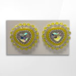 Grandriver Creations Grandriver Creations, Yellow Heart Stud Earrings