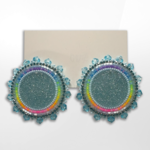 Grandriver Creations Grandriver Creations, Blue Circle Stud Earrings