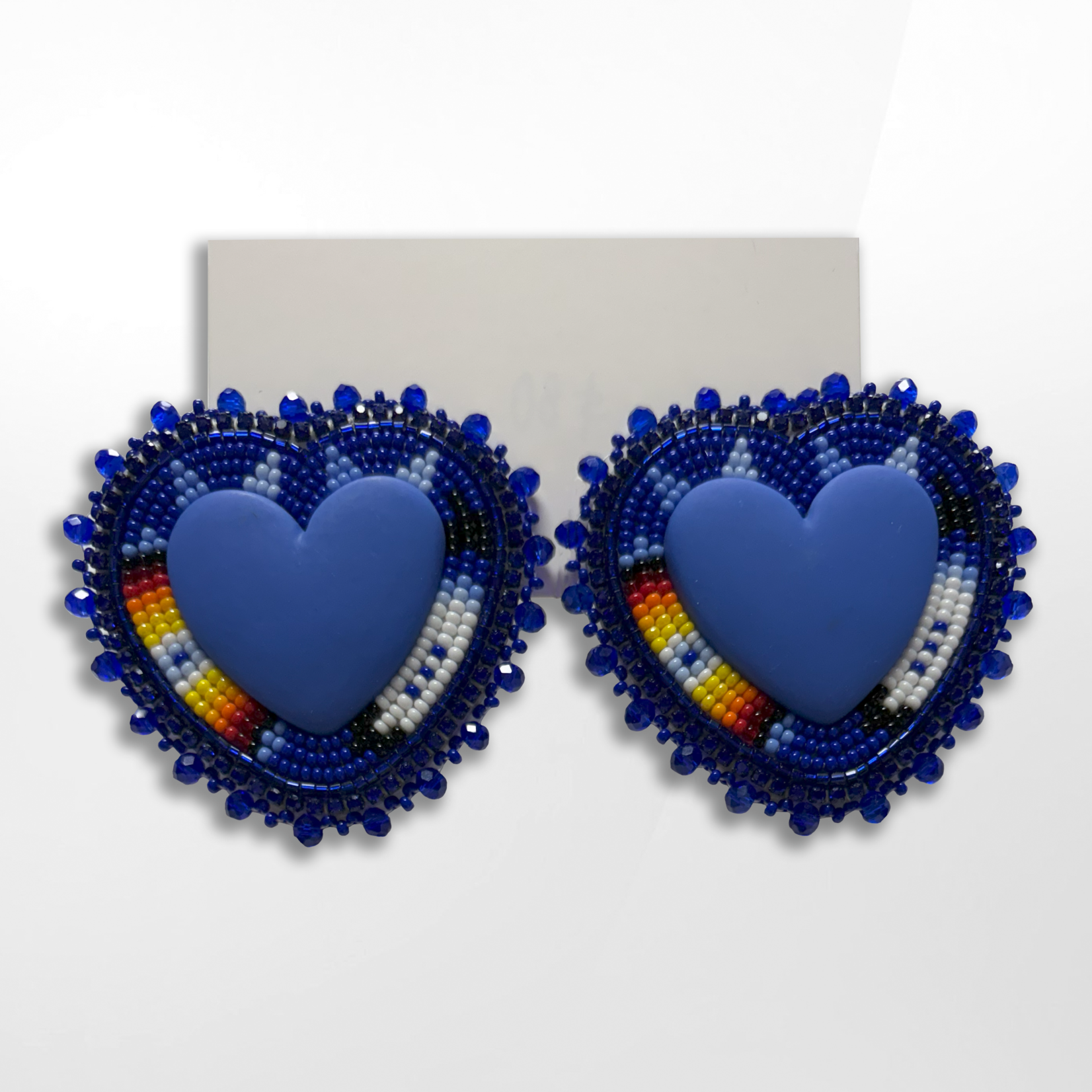 Grandriver Creations Grandriver Creations, Blue Heart Stud Earrings