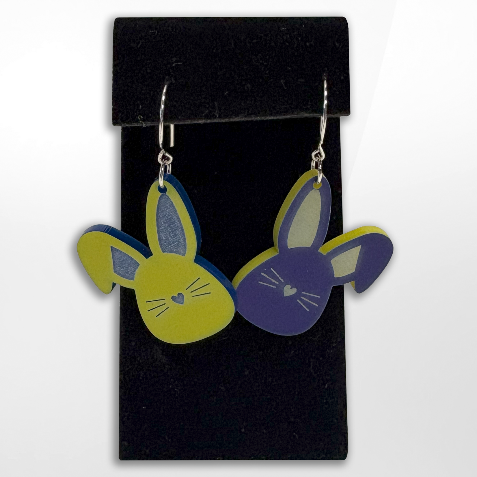 Artisan Made Creations, Bunny Blue/Yellow Earrings