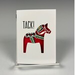 Cards by Anniken, Dalahast Mini Notecard, Red TACK!