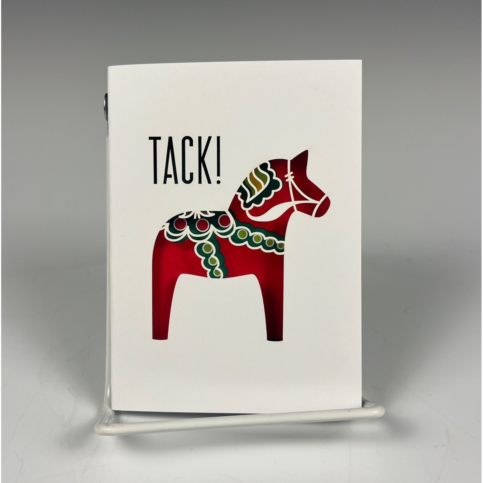 Cards by Anniken, Dalahast Mini Notecard, Red TACK!