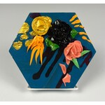 Dana Andersen Painting, Blue Abstract Hexagon