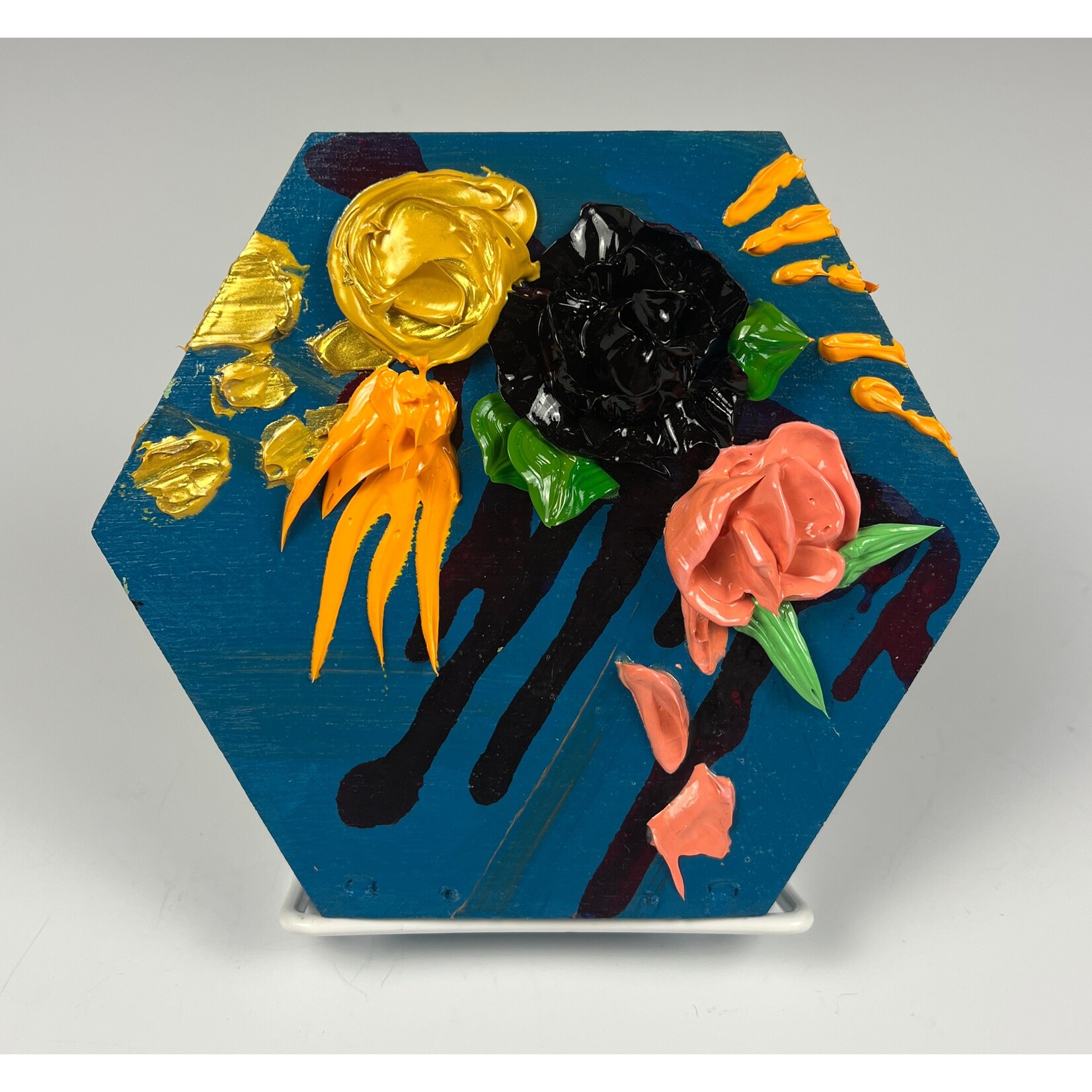 Dana Andersen Dana Andersen Painting, Blue Abstract Hexagon