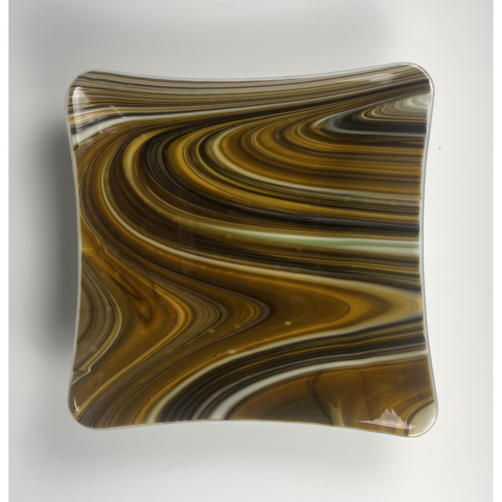 Roxanne Corbett,  Plate, Square, Brown Lines