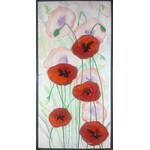 Dana Andersen Painting, Large Poppy, Watercolor & Acrylic