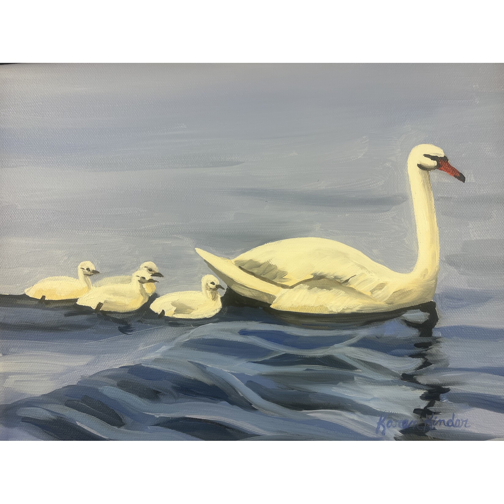 Karen Kinder, Swans, Gallery Wrap Canvas