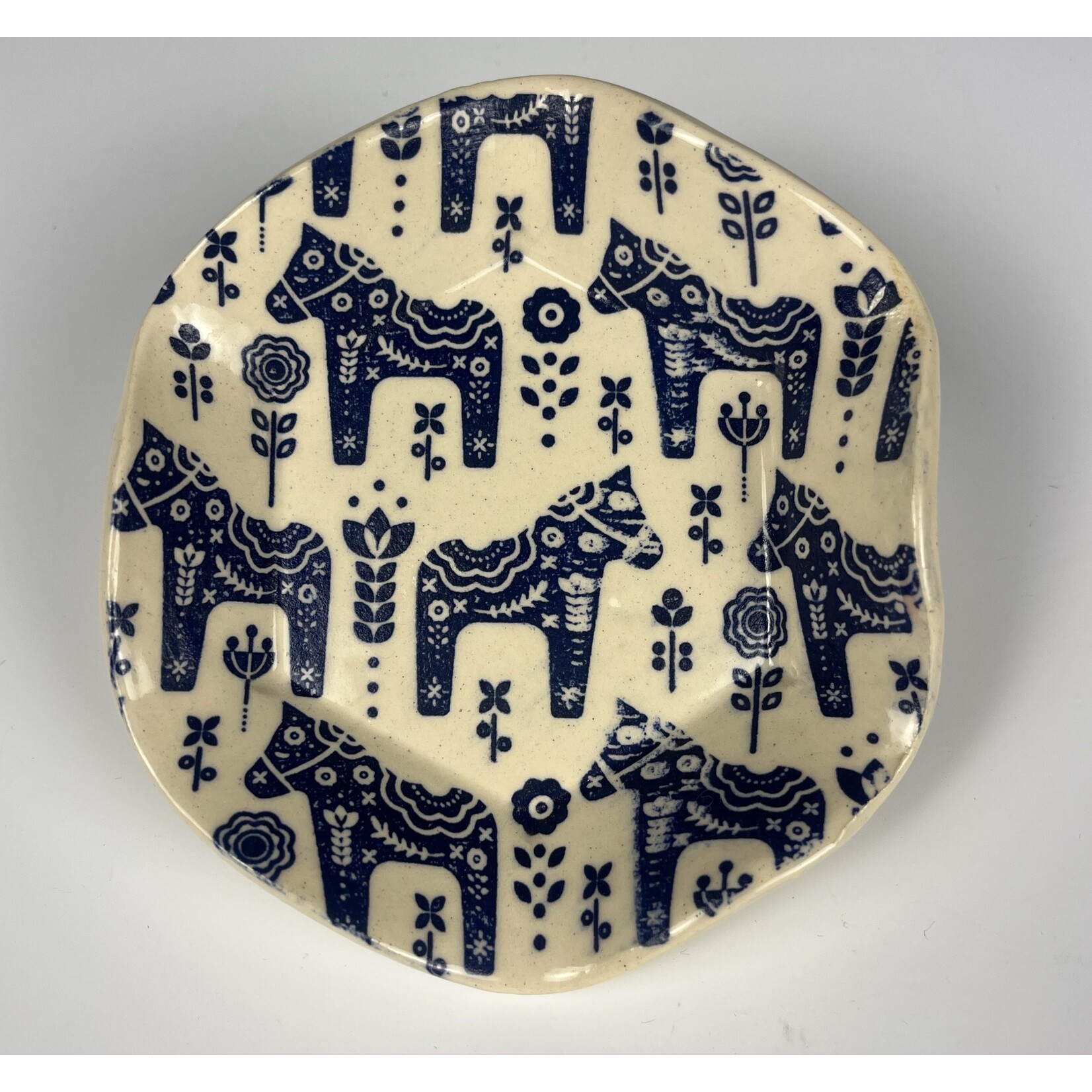 Three Lazy Horses Three Lazy Horses,  Small Dish - Blue Dala Horse