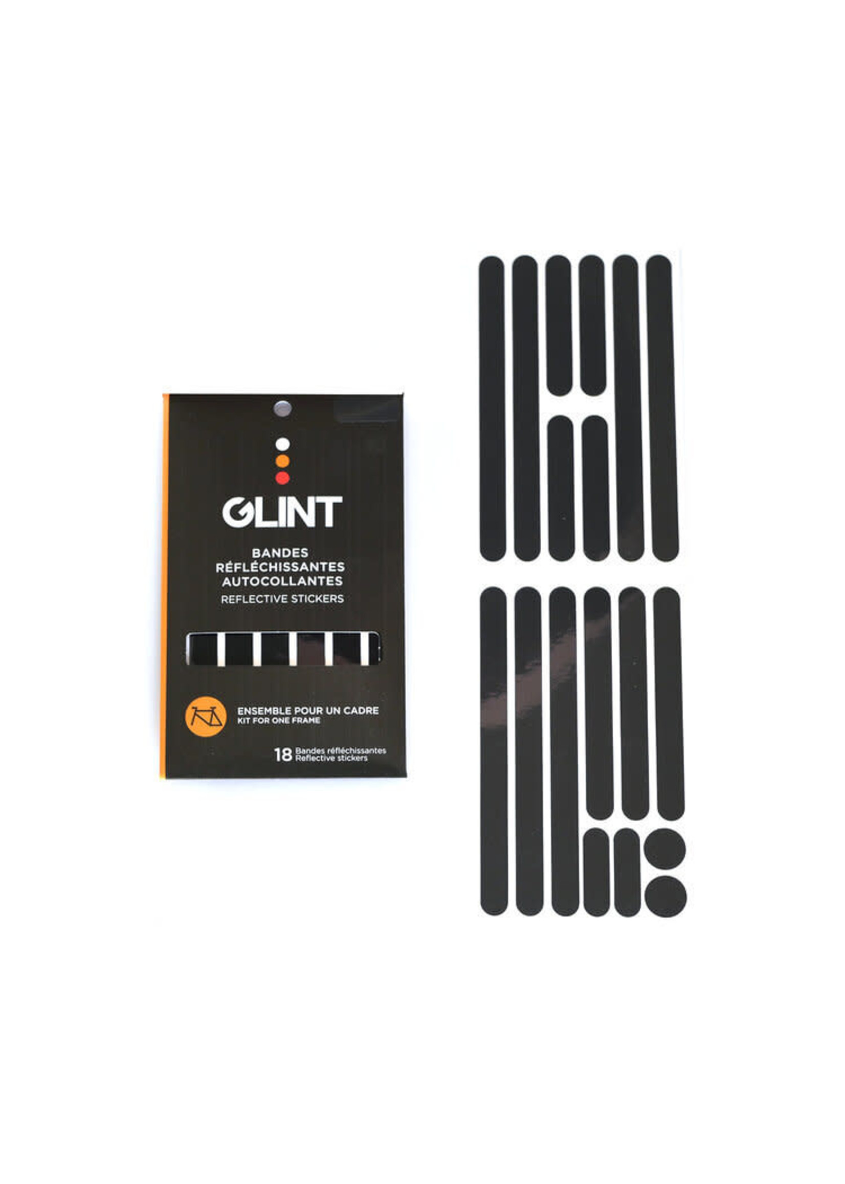 Glint GLINT - Réflecteurs autocollants pour roues - Noir