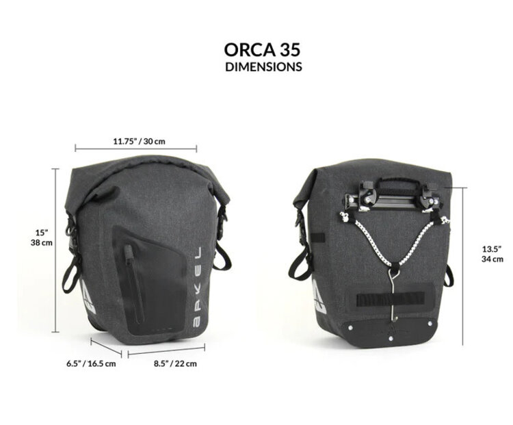 Arkel ARKEL - Front or Rear Panniers - Orca 35 - Grey