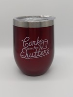 WINE TUMBLER DRINK CORK QUITTERS RED