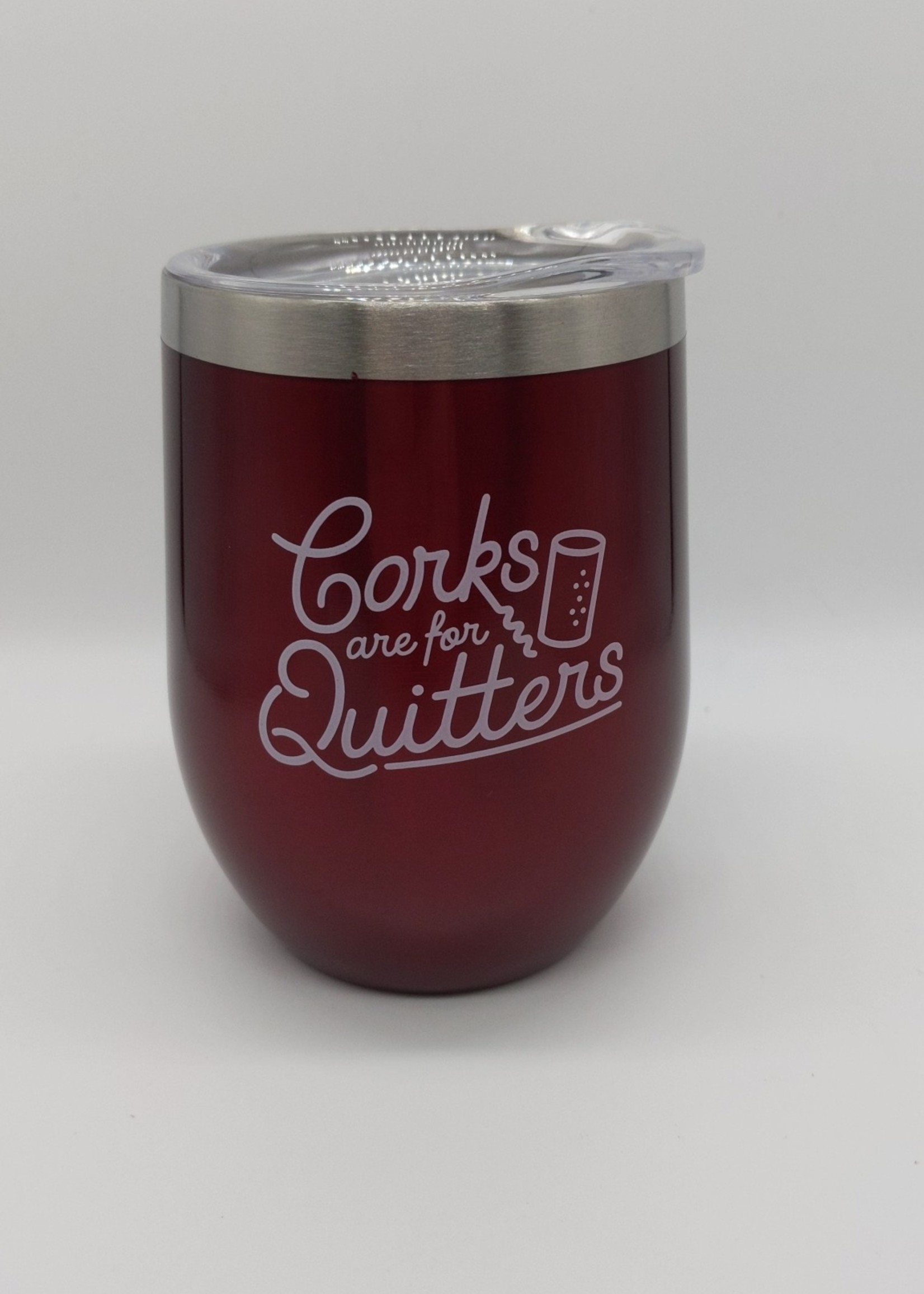 WINE TUMBLER DRINK CORK QUITTERS RED